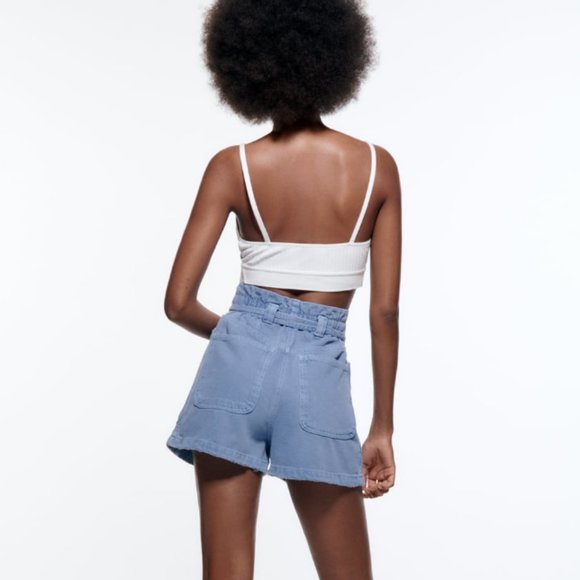 PAPERBAG DENIM SHORTS - Picture 6 of 12